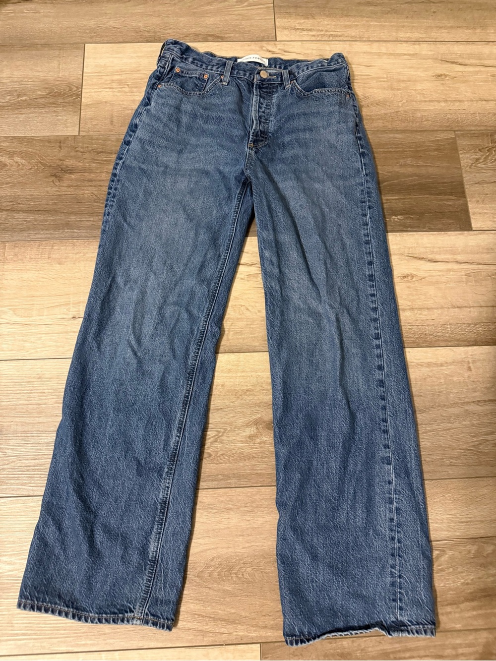 Denim Forum Women's Wide-Leg Jeans in Blue Wash